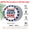 2D Flat 1pc, 8x8 in, Sweet Home Round Aluminum Metal Sign - Vibrant Baseball & Greenery Design, Rustic Blue & White Wall Art for Living Room
