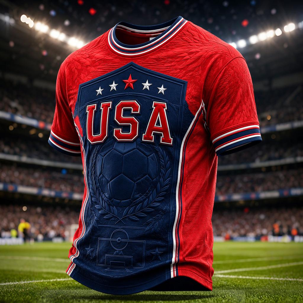Boys and Girls Loose Fit Casual Soccer Print T-Shirt for Everyday Wear