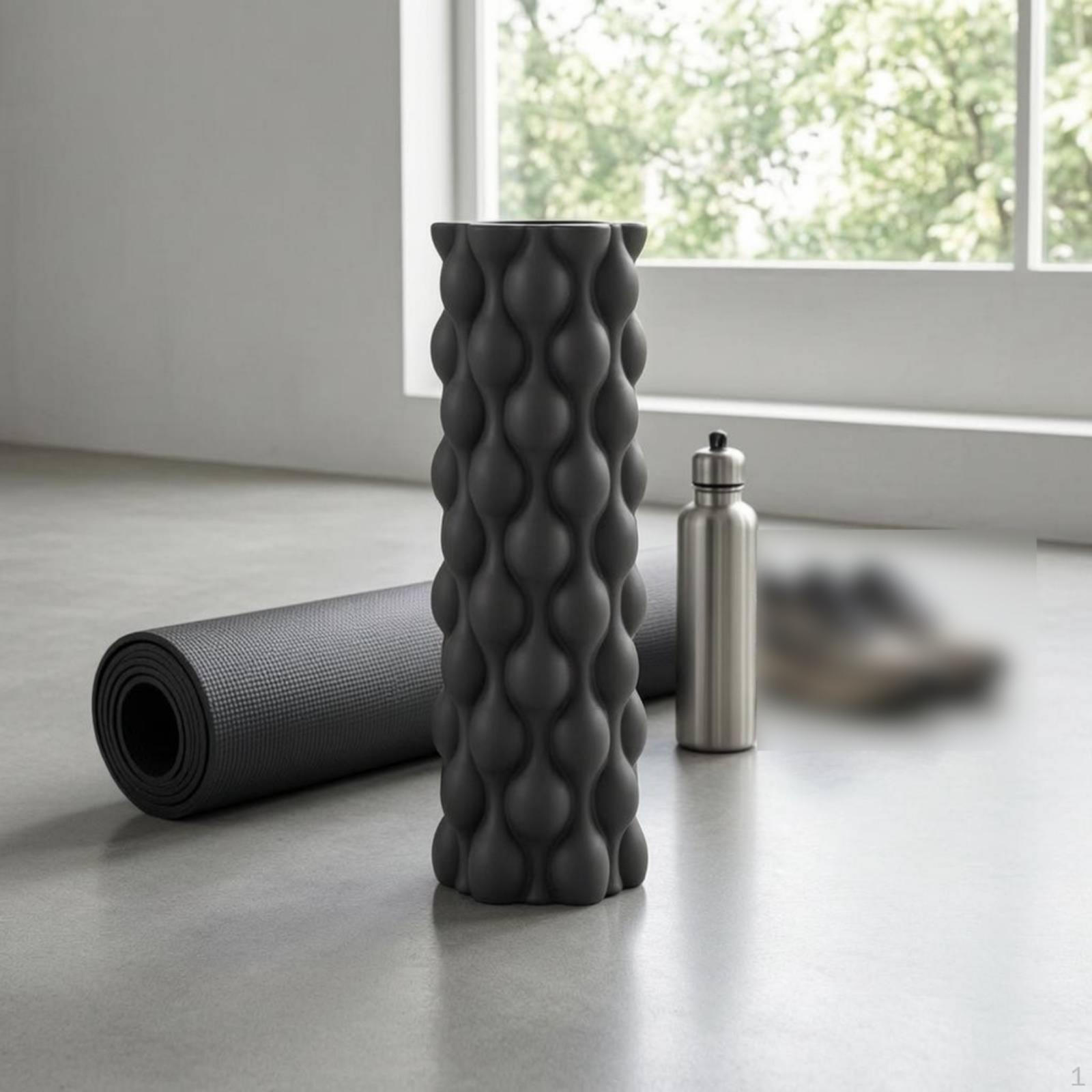Foam Roller FirmDensity Textured Solid Cores Black