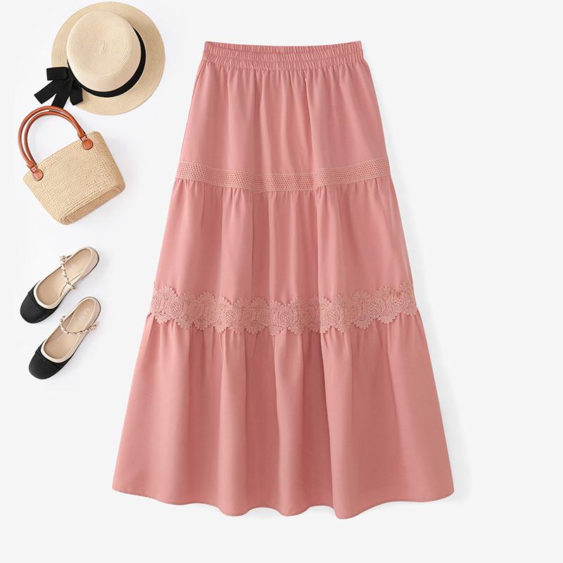 ZANZEA Damskie luźne, długie spódnice w pasie na co dzień