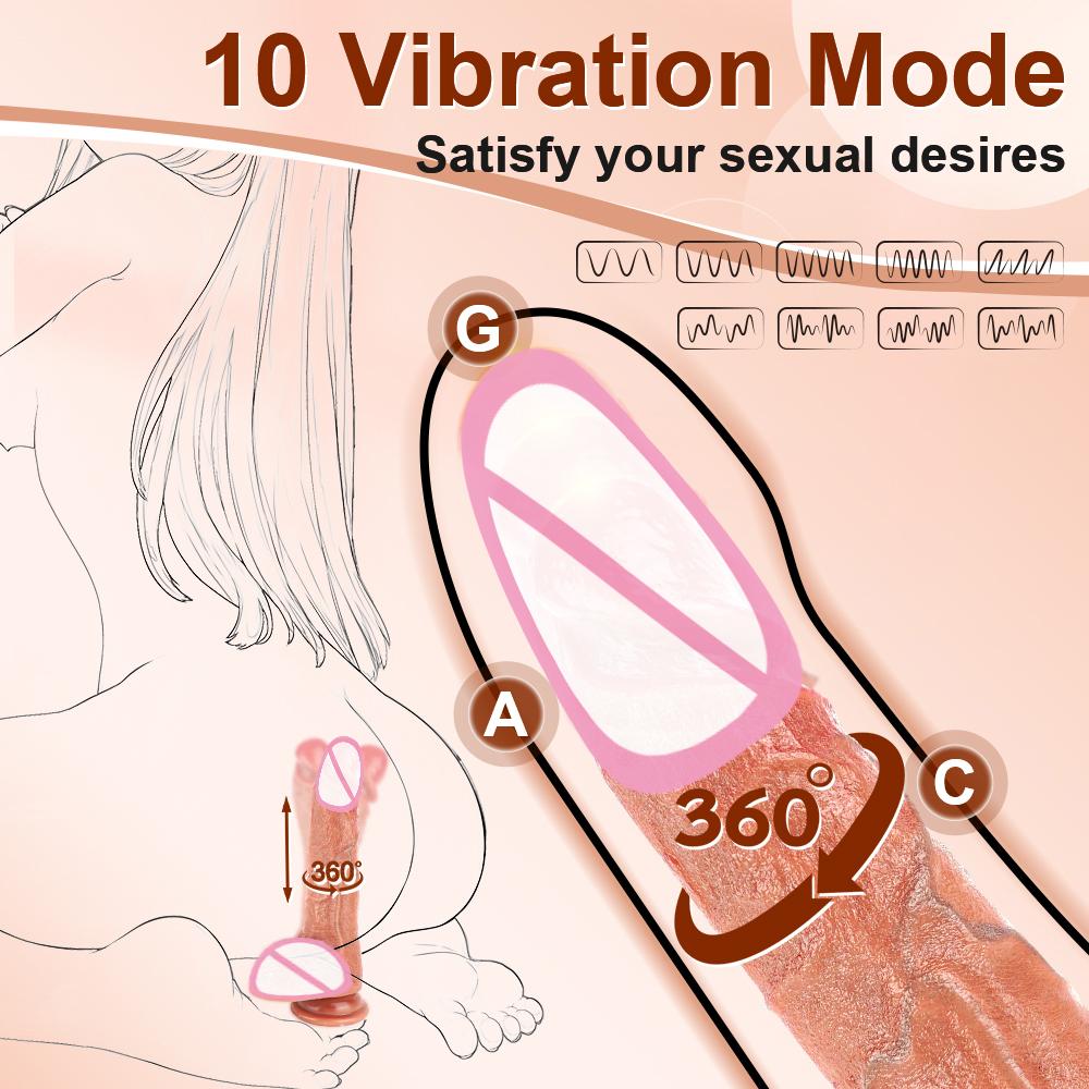 Powerful Thrusting Dildos for Women Realistic Penis Telescopic Rotation Rubber Dick Silicone Artificial Sex Toy Adult Supplies