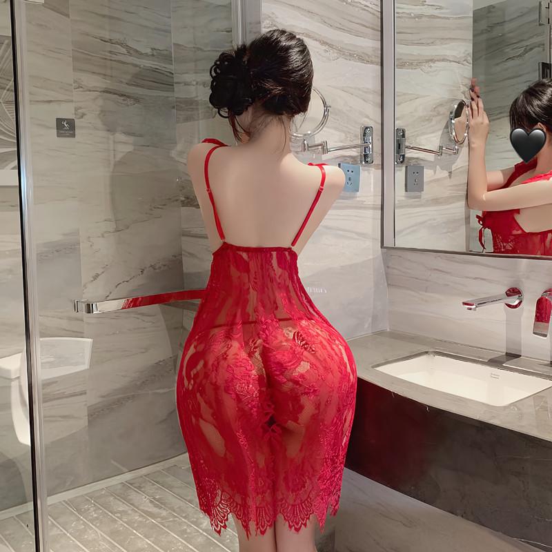 Sheer European & American Lace Temptation Pajama Set