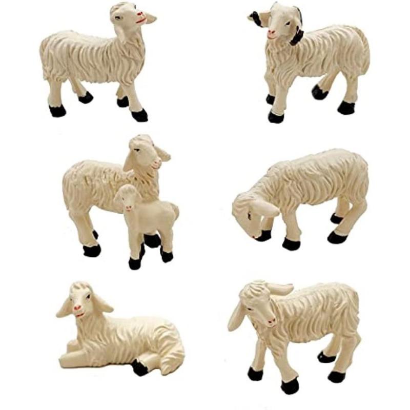 Miniature Garden Figurines Garden Sheep Statues Outdoor Decor Garden Art Outdoor for Fall Winter Garden Decor