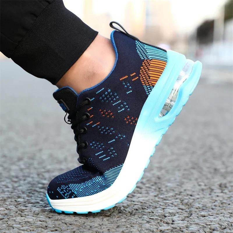 Men Work Safety Shoes Steel Toe Cap Air Cushion Working Boots Construction Indestructible Work Sneakers Men Shoes