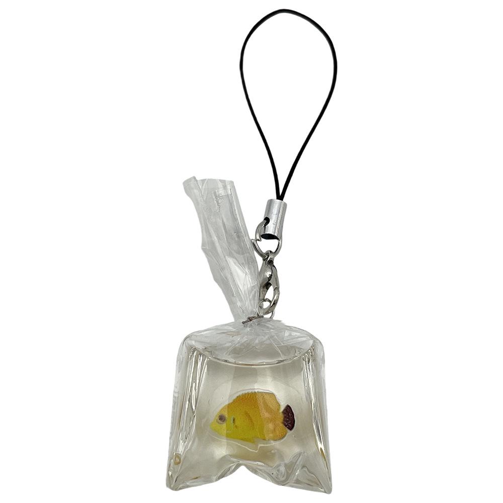 Tropical Fish Resin Keychain - 3D Transparent Goldfish Pendant Decoration