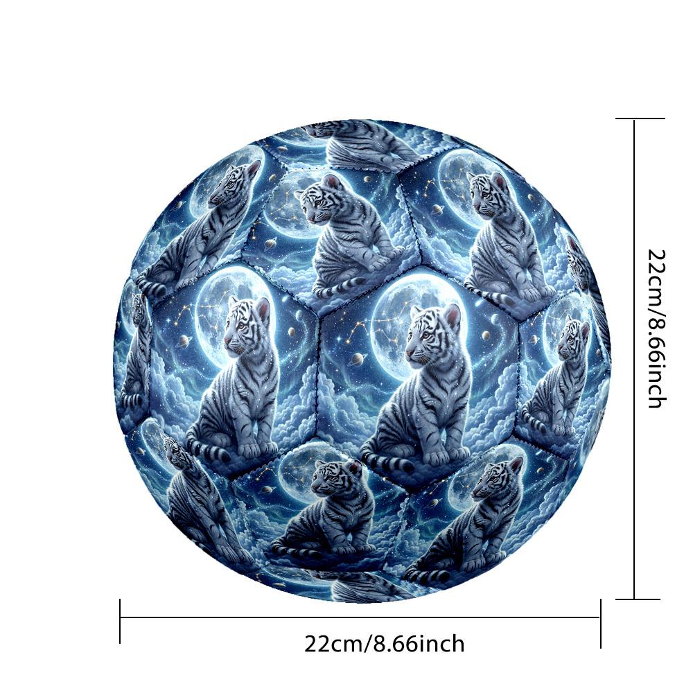 1pc Tiger Constellation Clouds Theme Soccer Ball Football, Size 5, Lightweight PVC, Outdoor Training Soccer Ball,Sports Gift T61473