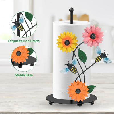 Sonnenblumen-Papierhandtuchhalter Taschentuch-Handtuchrollen-Spender für Badezimmer Küchenarbeitsplatte Dekoration Niedliche Landhaus-Sachen Vintage-Wohnkultur