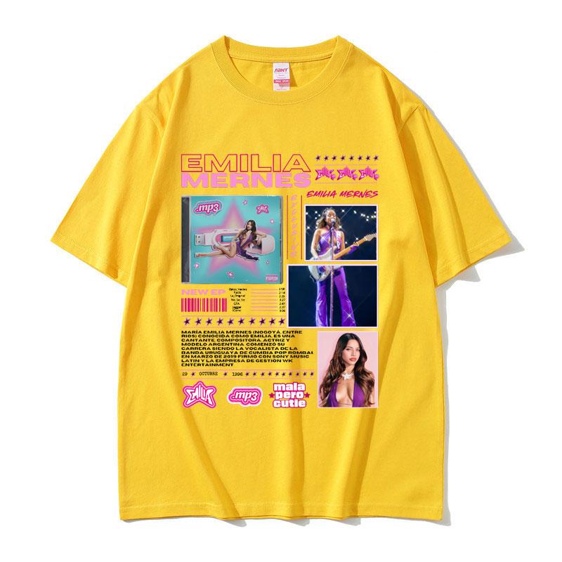 Singer Emilia Mernes MP3 Graphic T Shirts Men Women Fashion Harajuku Oversized T-shirts Men's Summer Cotton Short Sleeve T-shirt