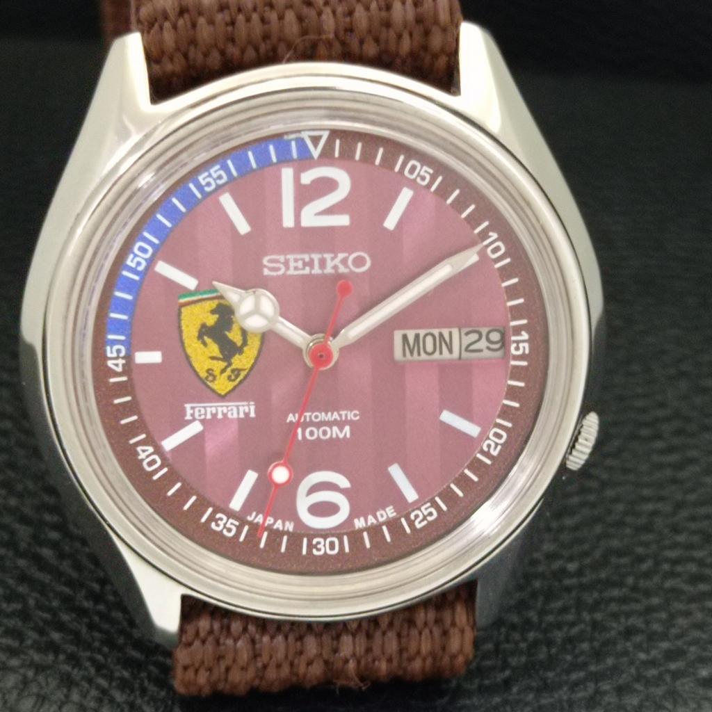 SEIKO AUTOMATIC VINTAGE JAPAN 7009A MENS FERRARI DIAL WATCH a700425-5 R203-a700425