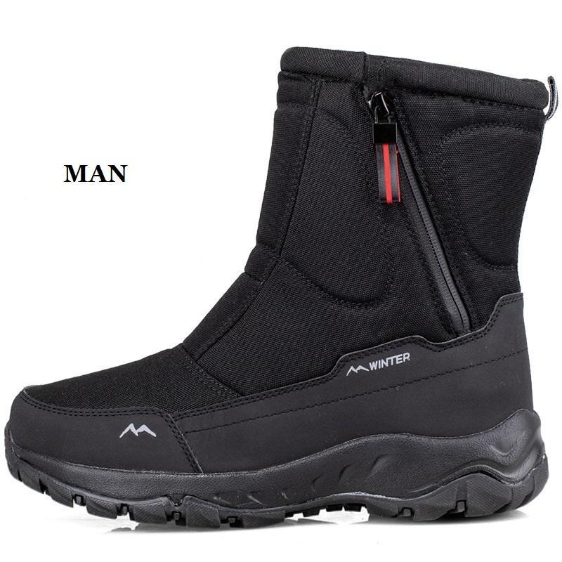 Winter Thickened Snow Boots Plush Warm Non Slip and Waterproof Men's and Women's Short Tube Cotton Shoes