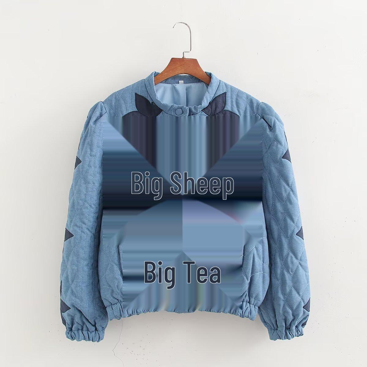 Модная стеганая хлопковая женская куртка 5 цветов, европейская и американская, Осень/Зима 2024 L синий