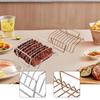 BBQ Accessory Steak Grilling Rack Stainless Steel Rib Roast Holder Heavy Duty Meat Rack for Professional Barbecue Set