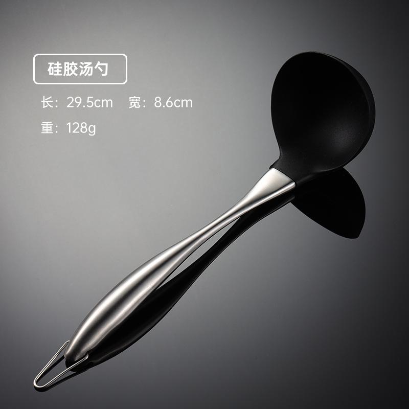 430 Stainless Steel Silicone Spatula Large Spoon Hollow Handle Non-stick Pan Kitchen Utensils Accessories Wok Housewarming Gift