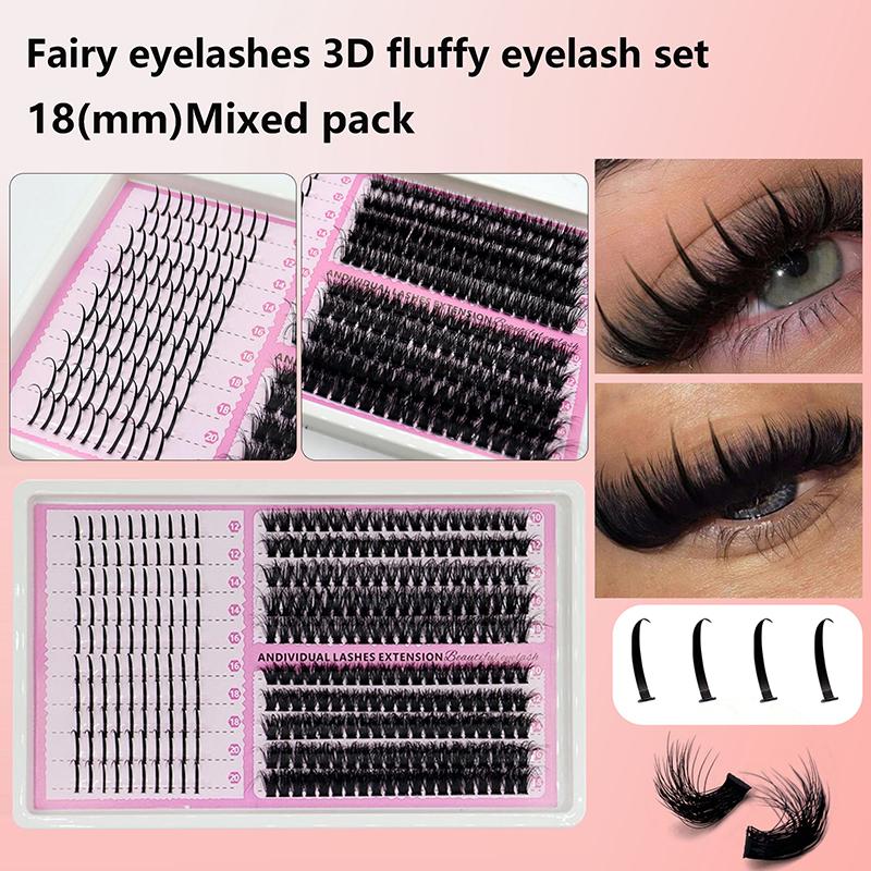 Cluster Lashes Individual Extensions Mixed Tray DIY Eyelash Set Soft Natural Curl Long Lasting for Party and Everyday Use