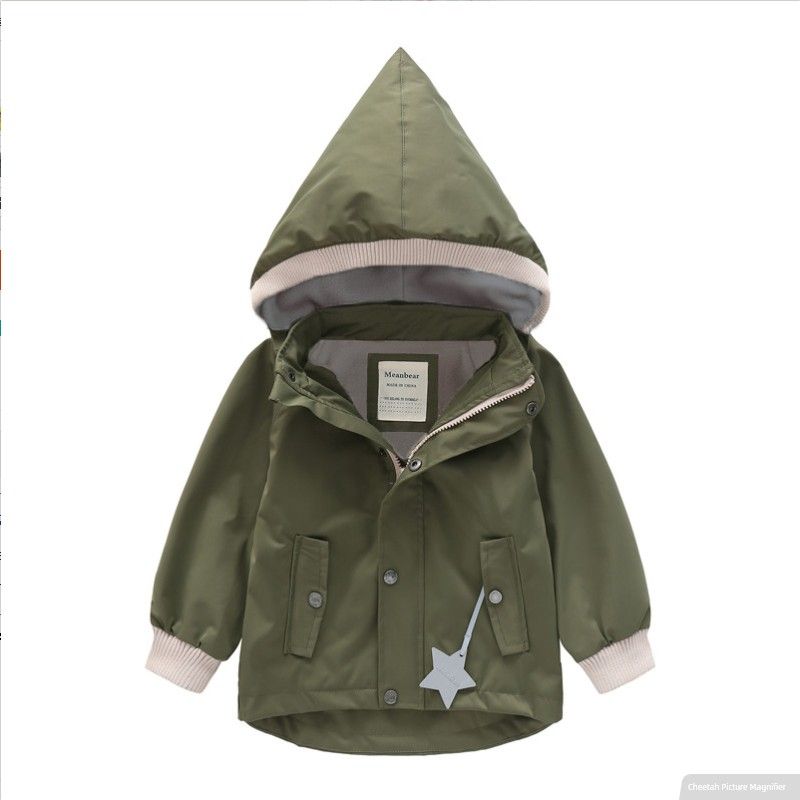 Children's Jacket Detachable Windproof and Rainproof Hat