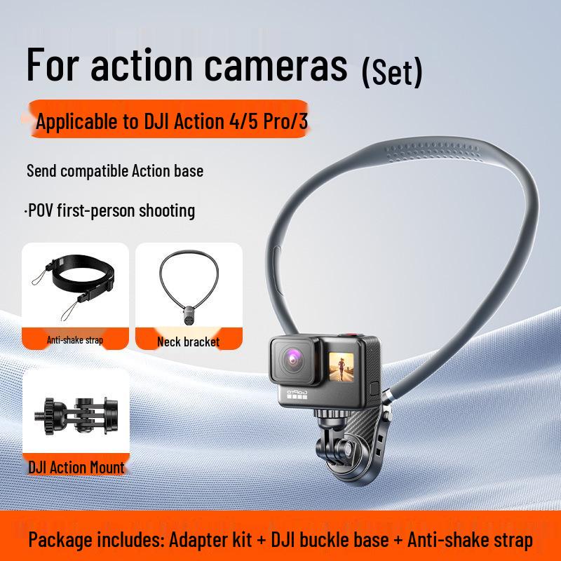 

Universal Anti-Shake Neck Bracket for First-Person Action Camera & Phone - Ideal for Cycling & Fishing Videos