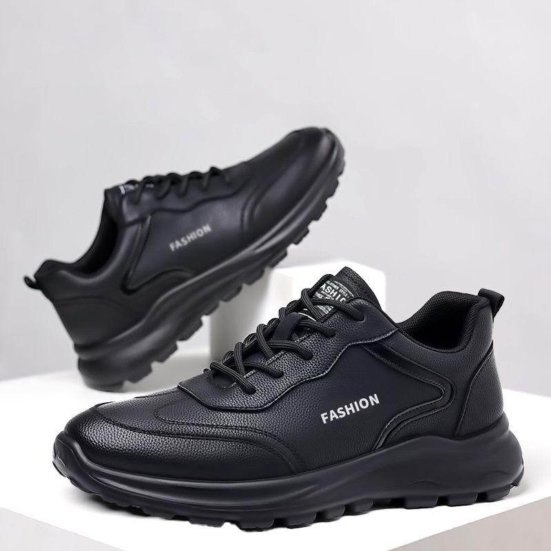 Herrenschuhe Herbst neue Herrenschuhe mit weicher Sohle Lederoberfläche vielseitige Sportschuhe atmungsaktive Freizeitschuhe Herren Kochschuhe rutschfeste Laufschuhe