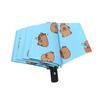 Windproof Three Fold Umbrella Featuring Capybara Print Sun& Rain Umbrella For All Weather Use Simplified Rib Structure