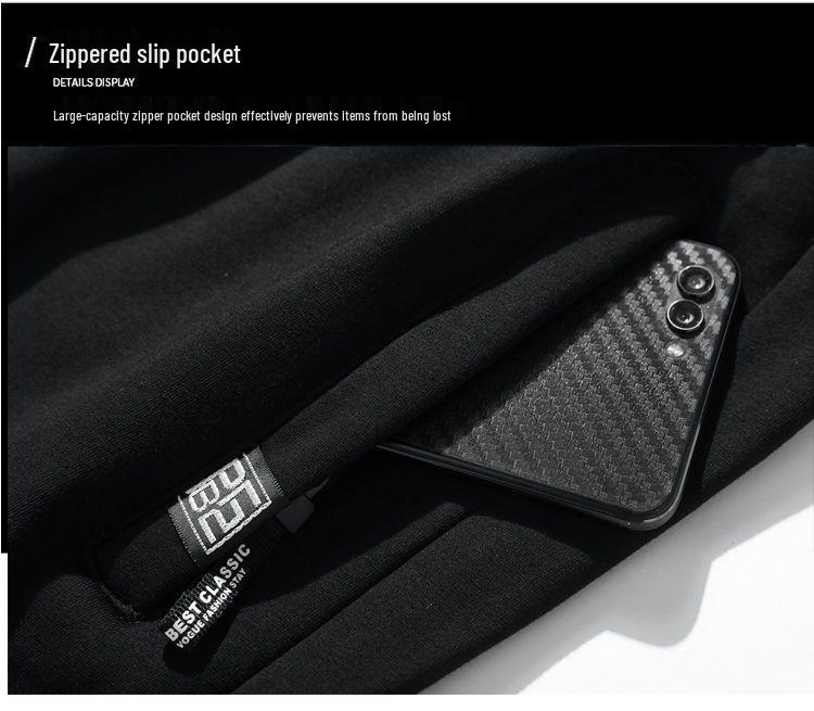 Pánské podzimní/zimní zateplené bavlněné tepláky s rovnými nohavicemi - Volný střih, nadměrná velikost, ležérní kalhoty