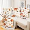 2D flat printing Autumn Pumpkins And Leaves Pattern Throw Pillows Polyester pillowcase, sofa decorative cushion cov