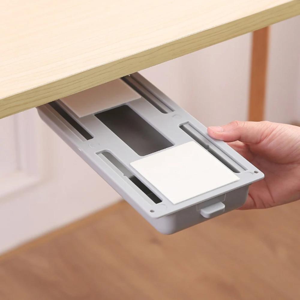 Versteckte Schublade unter dem Schreibtisch Verstecken Sie Geld am Boden des Schranks Versteckter Schreibtischutensilien-Organizer Ständer Box Zuhause Nano Klebestift