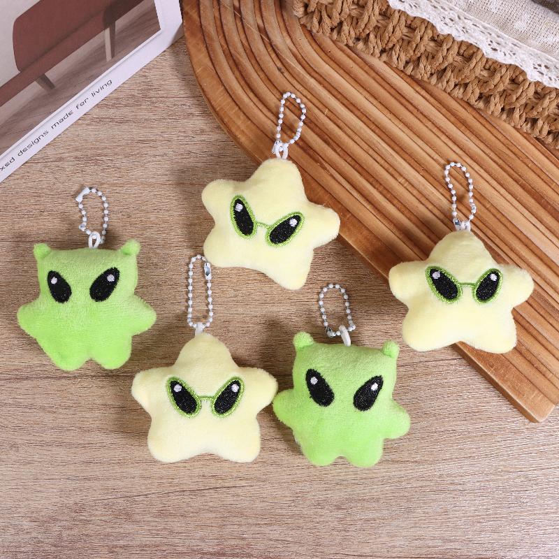 5 szt. Kreskówkowy pluszowy breloczek z kosmitą, uroczy, kreatywny, wypchana lalka, breloczek do kluczy, zawieszka do torby, dekoracja do zawieszenia na plecaku, uchwyt na klucze dla pary