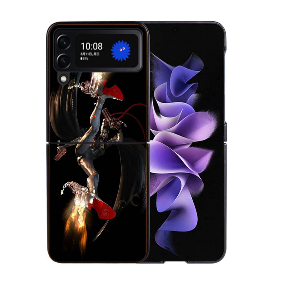 Bayonetta Phone Case For Samsung Z Flip 7 6 5G Galaxy Z Flip4 Z Flip5 Z Flip3 Coque Black Hard PC Shell Protective Cover
