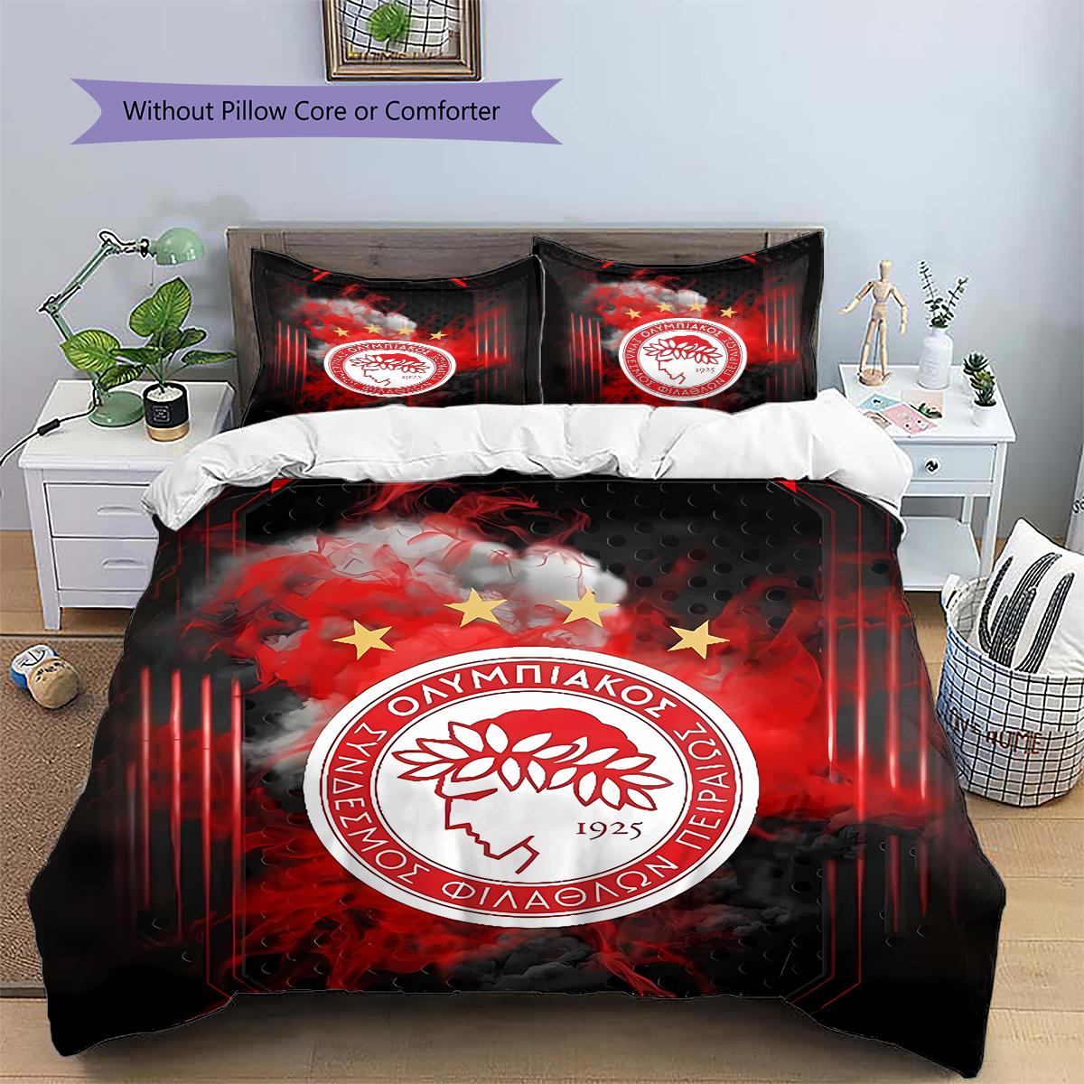 

Olympiacos Football Club LogoPattern Bedding,Quilt Set Quilt Cover Pillowcase Home Birthday Gift (1 * duvet cover + 2 * pillowcase, without core) 135x200cm