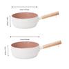 Wooden Handle Japanese Saucepan Aluminum Alloy Universal Non-stick Pan with Lid Diversion Port Soup Pot Dormitory