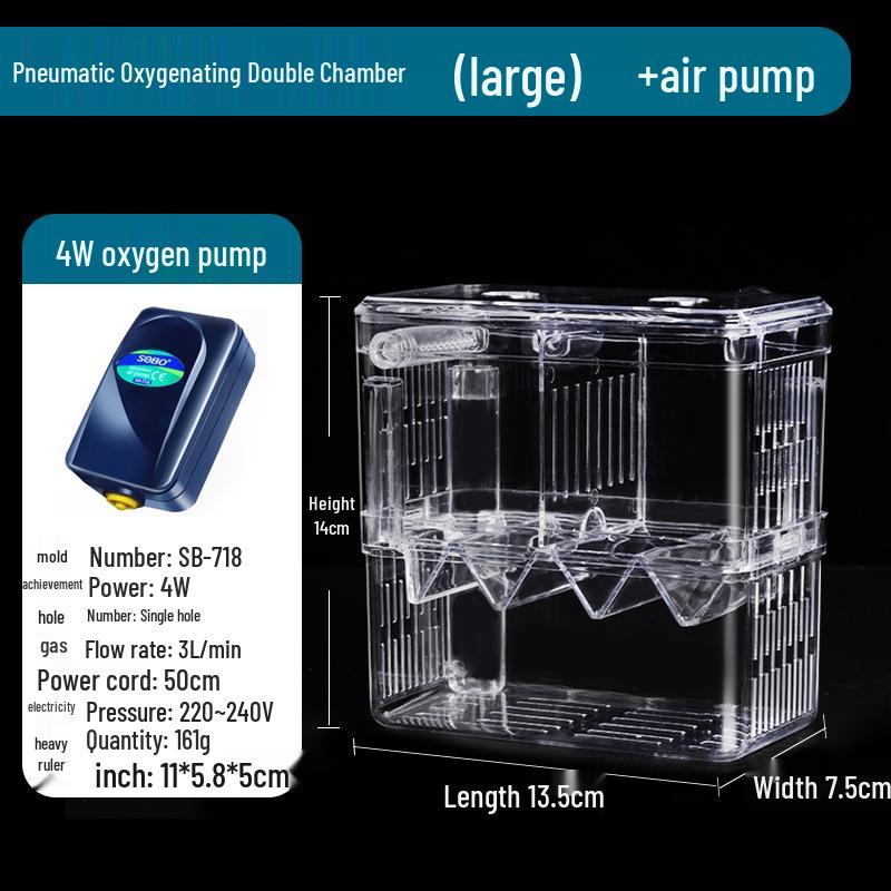 Akryl Flytande Akvarium Isolering & Yngelkasse för Guppy och Yngel