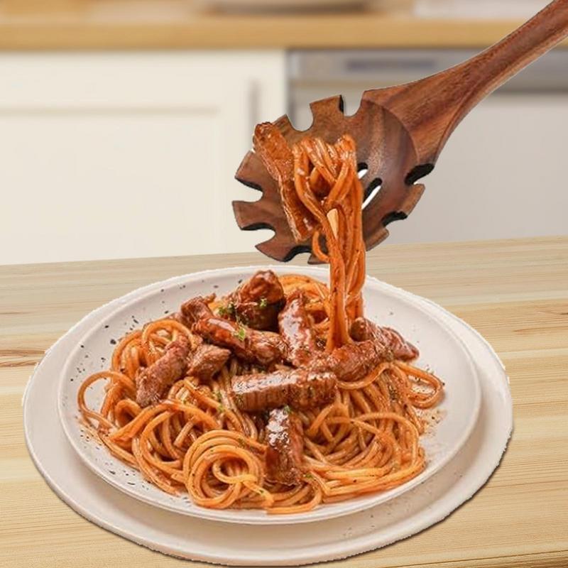 12.6 Inch Wooden Pasta Spoon Kitchen Long Handle Noodle Spoon For Mixing Stirring Tasting And Baking Cooking Pasta Tools
