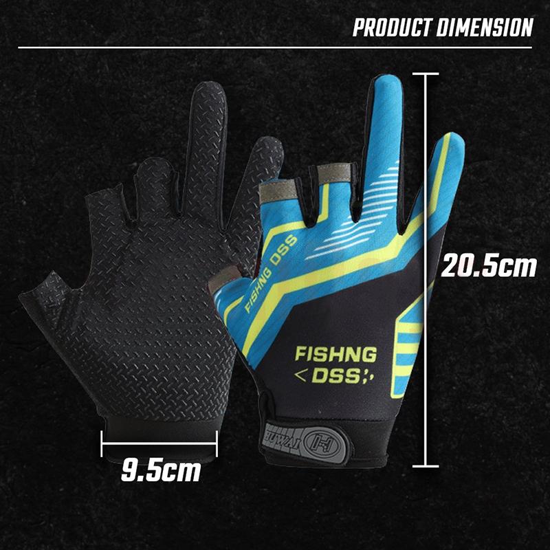 Fishing Gloves, Fishing Routes, Sun Protection, Anti Slip, Ice Silk Breathable Thin Gloves