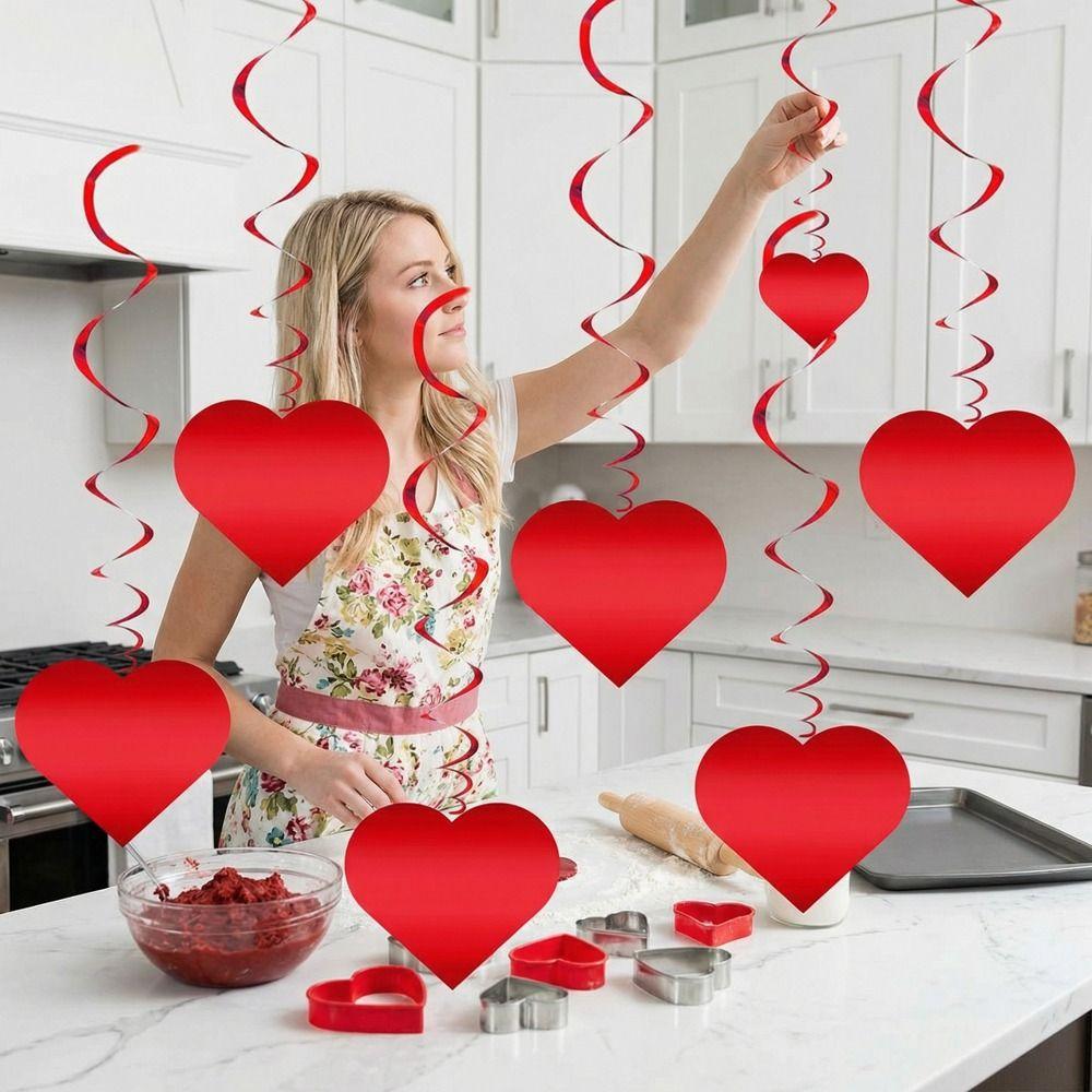 Romantic Valentine's Day Love Pulling DIY Decorations Love Flower Hanging Curtain Party Supplies Wedding Heart String Garland