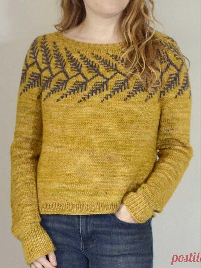 Women's Trendy Color Block Round Neck Knitted Sweater