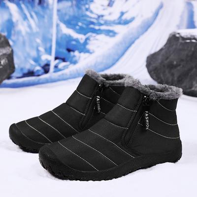 Autumn and Winter Large Size Couple Velvet Snow Boots Men's Warm Outdoor Cotton Boots Waterproof Winter Cotton Shoes Men's Cold Sticky Shoes