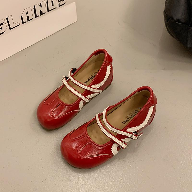 Damen Retro Elegante Flache Mund Casual Keilabsatz Mary Jane Schuhe Herbst Neue Mode Vielseitig Bequem Einzelne Schuhe