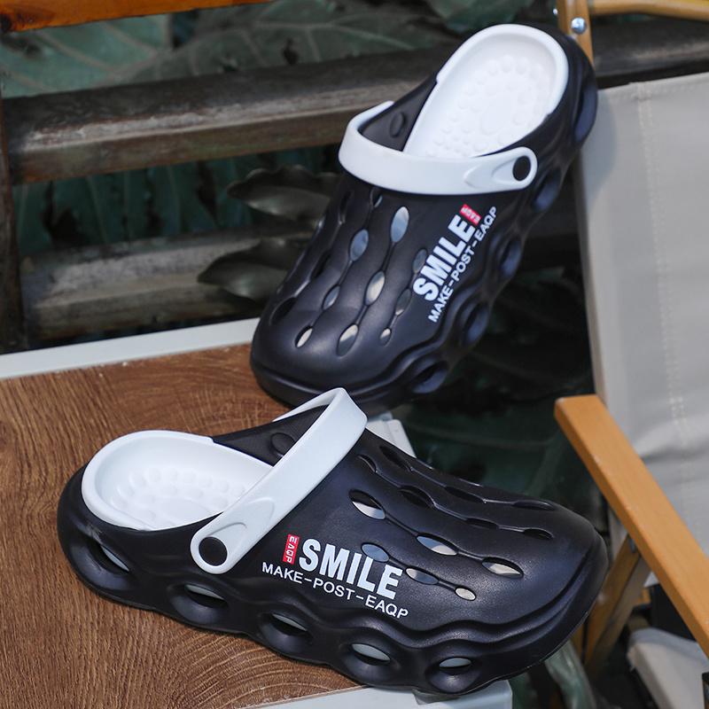 Men's Lightweight Breathable Slip-On Beach Shoes Dual-Purpose EVA Sandals with Ventilation Holes Soft Sole for Summer Outdoor Slippers