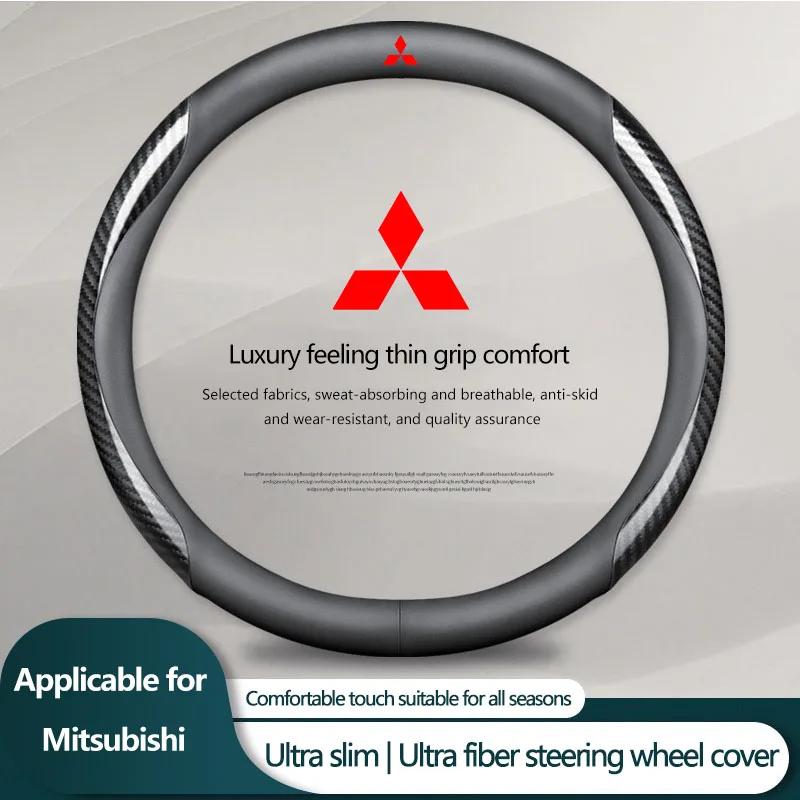 Auto-Lenkradabdeckung aus Karbonleder Autozubehör für Mitsubishi Asx Lancer Outlander Pajero Ralliart Zubehör Auto