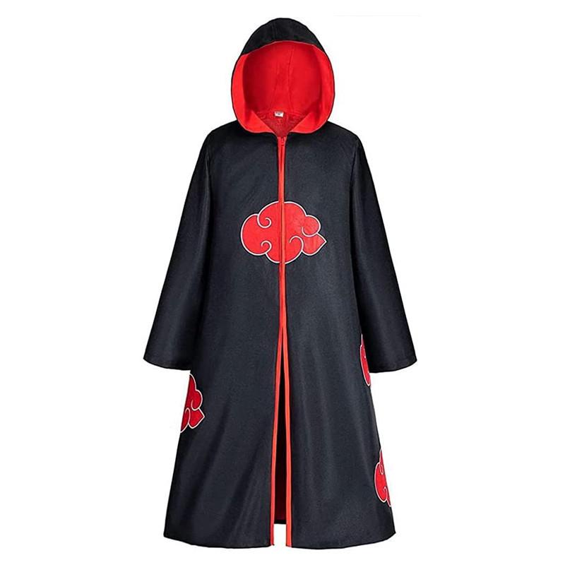 Set pláště Akatsuki s červenými mraky: Obsahuje plášť Naruto, prsten, doplňky čelenky - Ideální pro halloweenský kostým