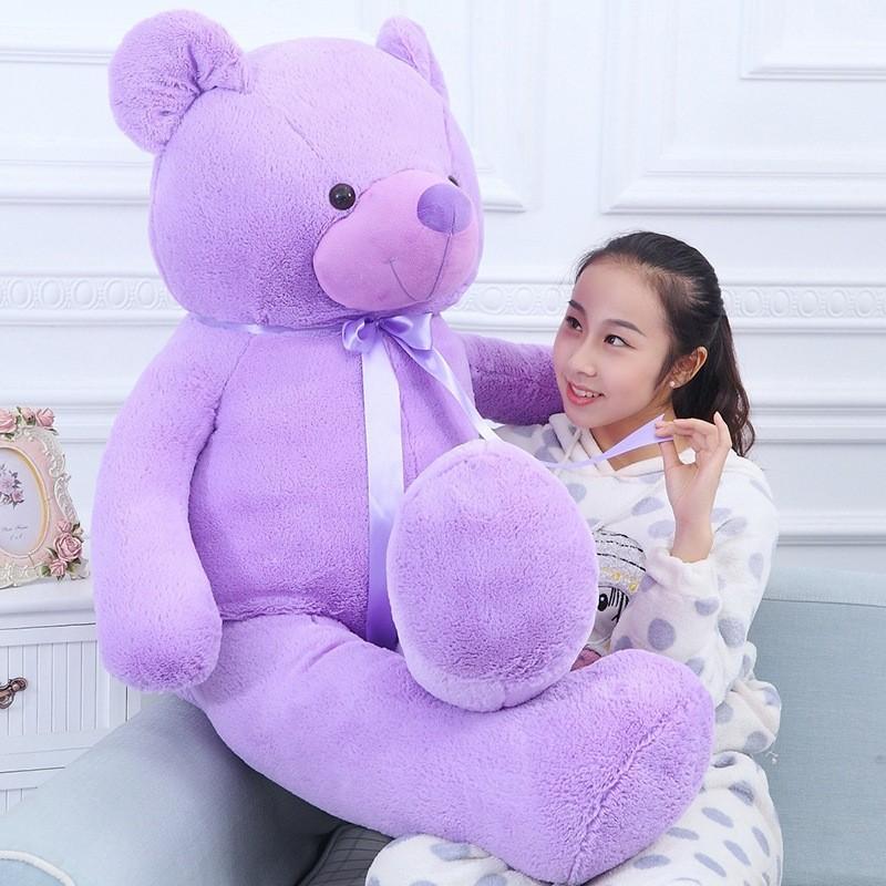 Purple Teddy Large Bear Plush Toy Cute Cartoon Girl Birthday Holiday Gift Doll