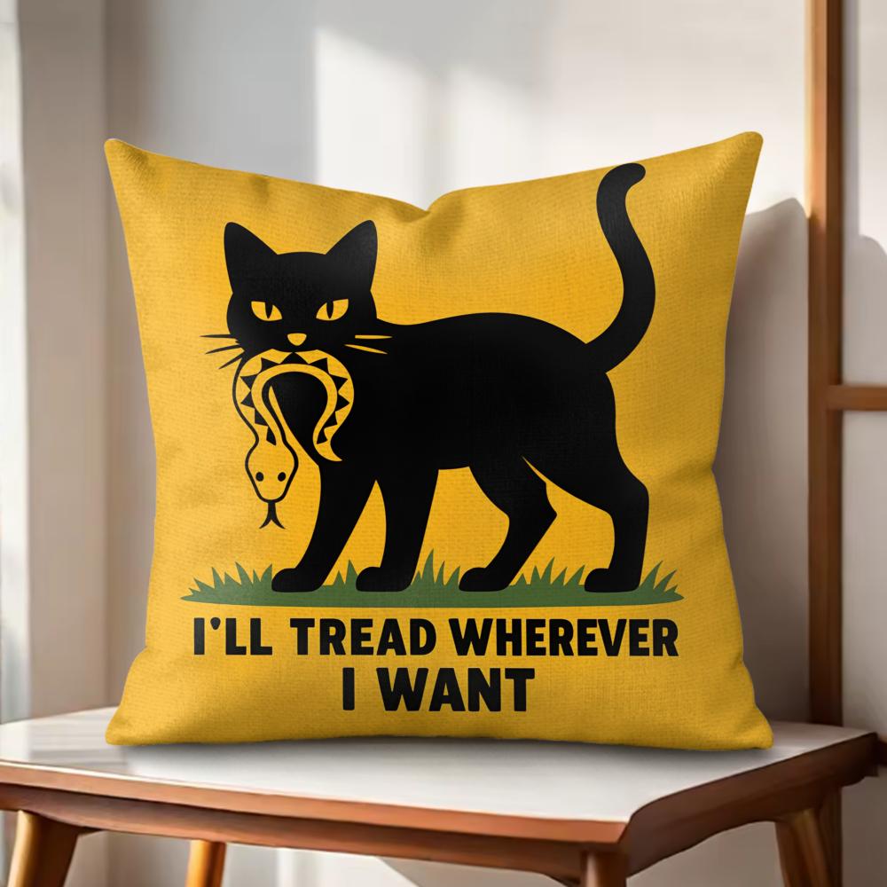ill tread wherever Cushion Cover Natural Linen Organic Fabric DoubleSided Printing Couch Pillow Covers Home Decor Gift
