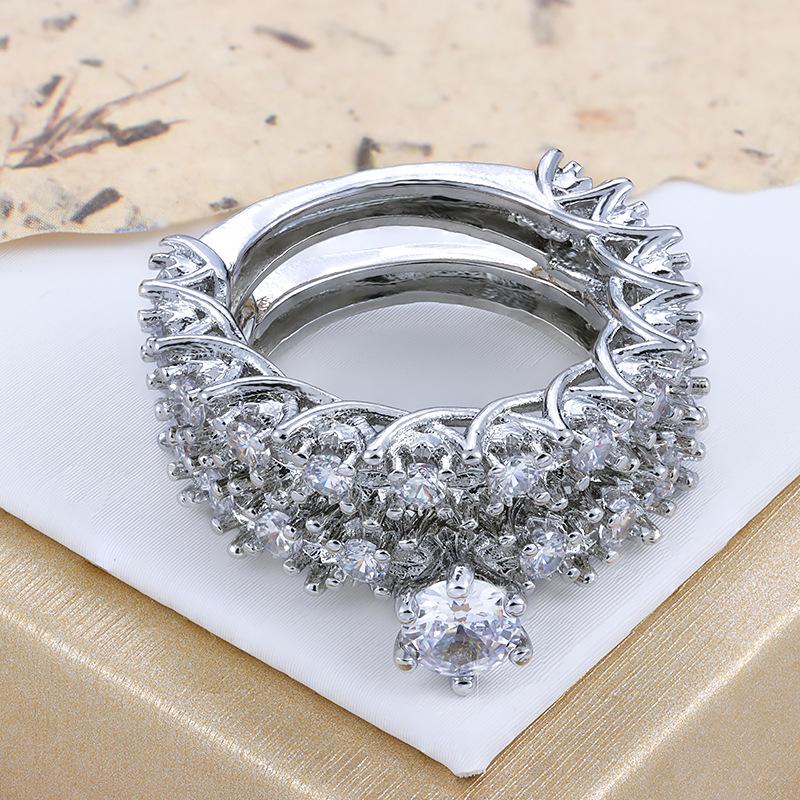 Light Luxury Fashion Zircon Ring for Women High Quality Jewelry Attending Wedding Events Party High Quality Jewelry