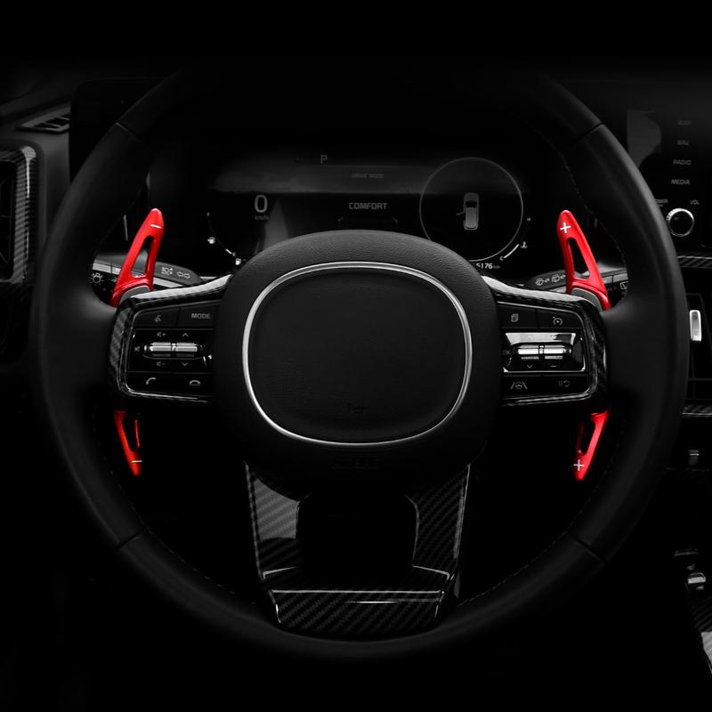 For Kia Sorento MQ4 -2026 2PCS Aluminum Alloy Steering Wheel Paddle Shifter Extension Cover Trim Accessories