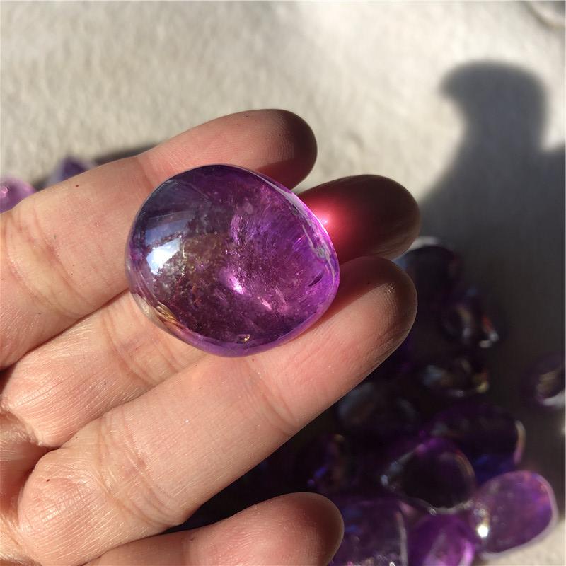 1000g Natural rainbow aura amethyst quartz crystals tumbled stones