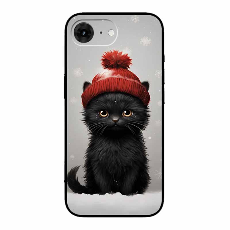 For iPhone 16e 2025 Case 16 E Coque Flowers Black Silicone Soft Back Cover Case For iPhone 16e Phone Cases 6.1" Funda Shockproof