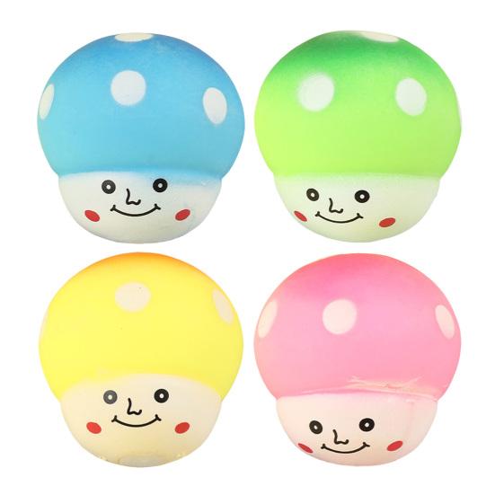 Squeeze Toy Mushroom Shape Slow Bright Color Stress Rebound Decompression Toy Relief Ball Desktop Ornament