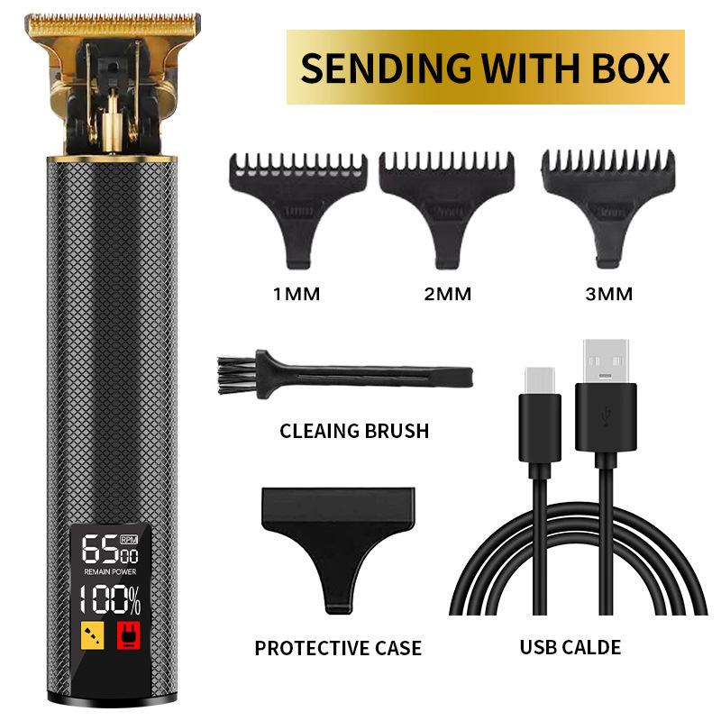 Kit Tondeuses et Tondeuses à Cheveux Professionnelles Vintage, Ensemble Rechargeable Sans Fil pour Coupe de Cheveux et Toilettage pour Hommes, Tondeuse à Barbe Avec