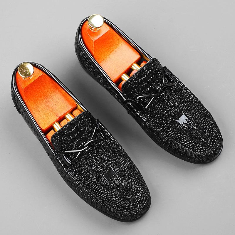 

Fashion Talian Handmade Shoes Genuine Leather High Quality Loafers Slip-ons Men Casual Shoes High Quality Moccasin Men Business Shoes 47 чёрный