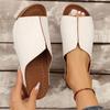 fashion Rimocy Summer Comfortable Roman Slippers for Women Open Toe Med Heels Casual Sandals Lightweight Non Slip Beach Slides Plus Size