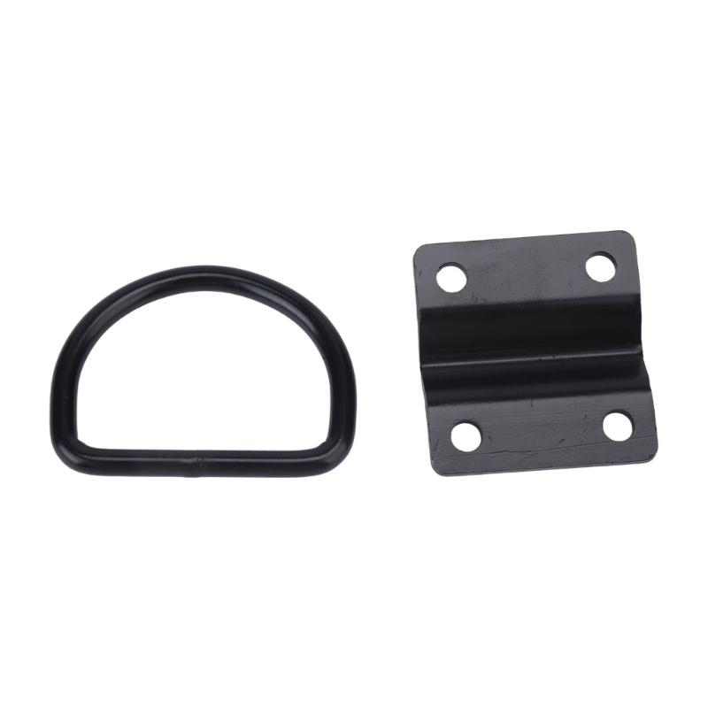 Heavy-Duty Bolt On D Rings Tie Down Securing Set of 6, Carbon Steel Swivel Rings with Four Hole Mounting Plate for Truck Bed Cargo & Trailer Tie Down